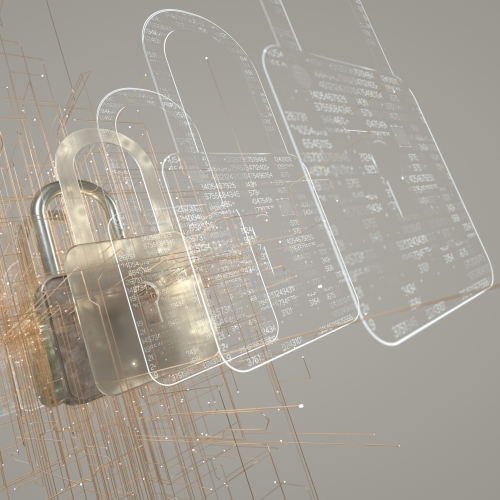 Digital cyber security lock keeping information secure